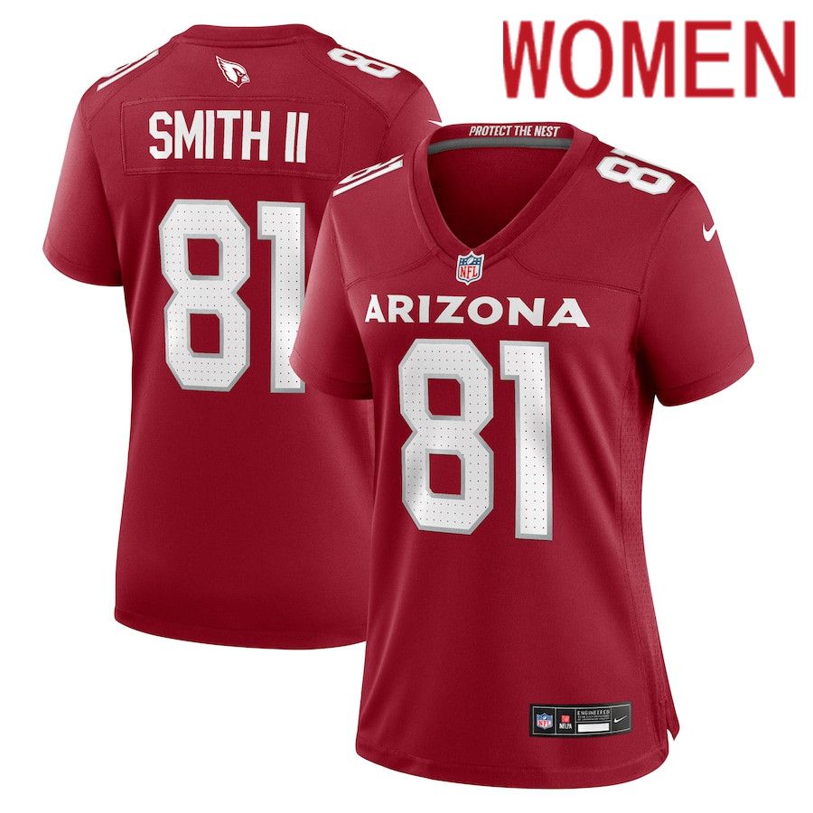 Women Arizona Cardinals 81 Jeff Smith II Nike Cardinal Game NFL Jersey